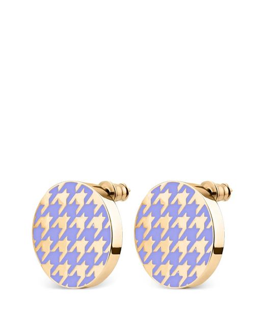 Luhta White Houndstooth Enamel Earrings