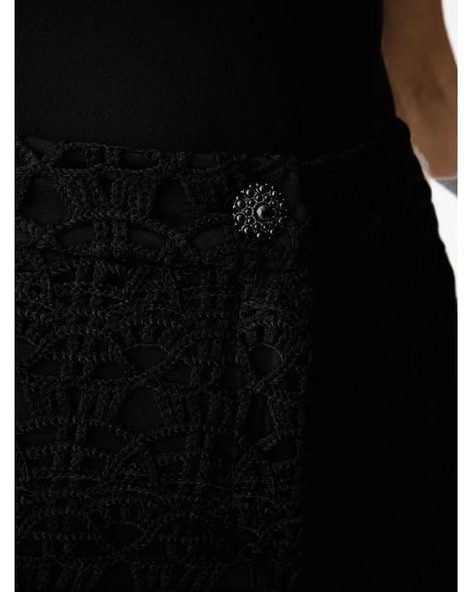 Morgan Black Scalloped-Edge Shorts