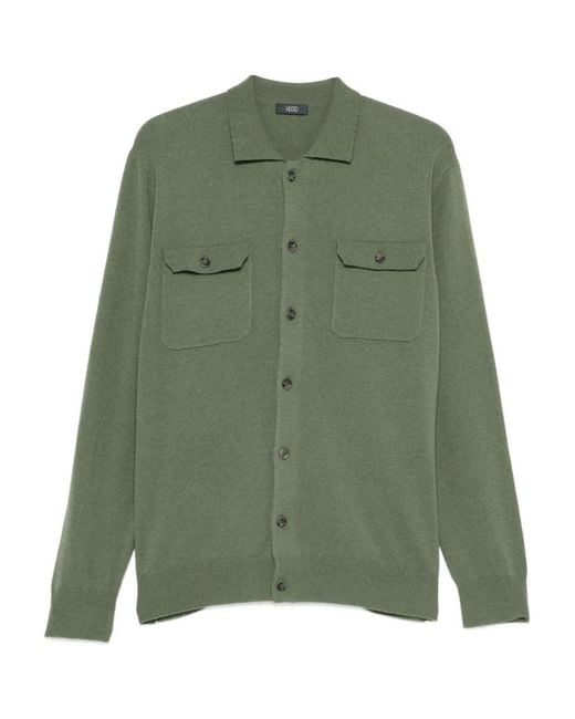 Cárdigan con bolsillo en el pecho Hōsio de hombre de color Green