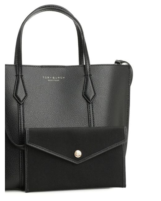 Tory Burch Kleine Perry Shopper Van Bewerkt Leer in het Black