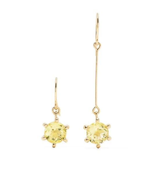Beatriz Palacios Metallic Asymmetric-Design Drop Earrings