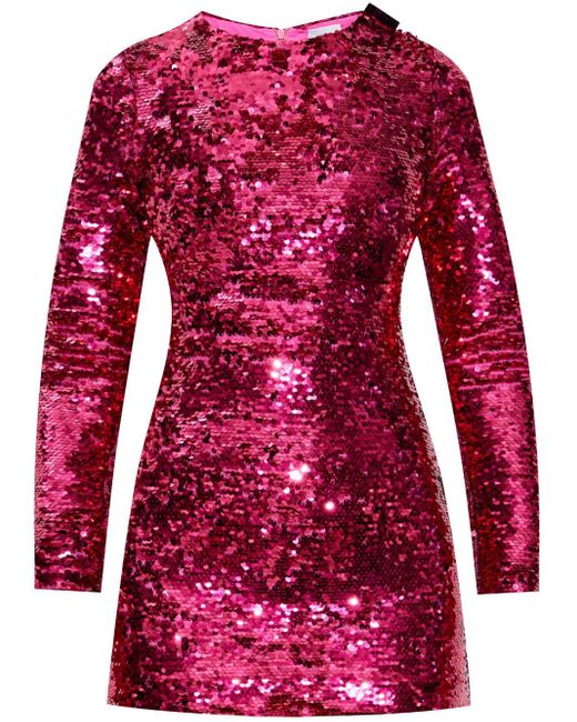 Vetements Red Sequinned Minidress