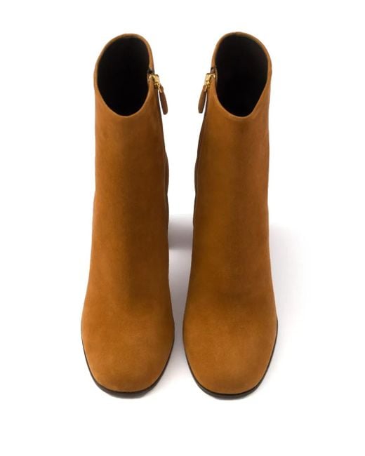 Prada Brown Suede 85Mm Booties