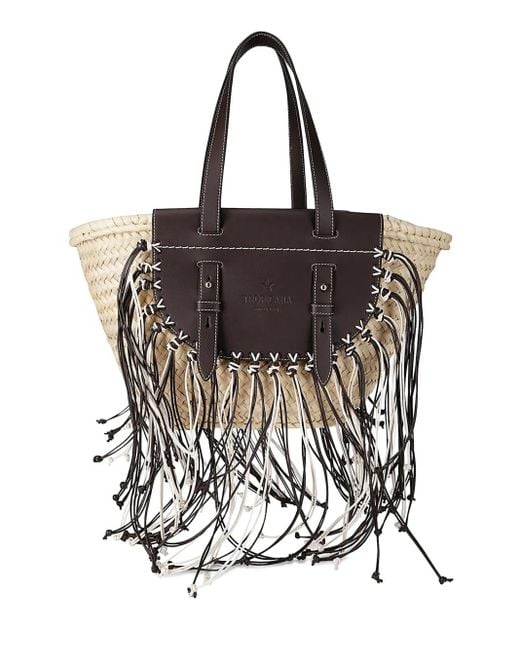 Bolso de hombro Tropicana con flecos CUBA LAB de color Black