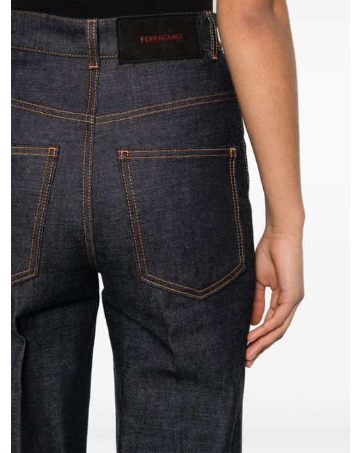 Ferragamo Blue Wide-Leg Jeans