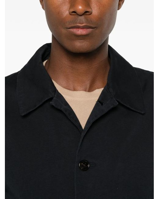 Profuomo Black Button-Up Shirt Jacket for men