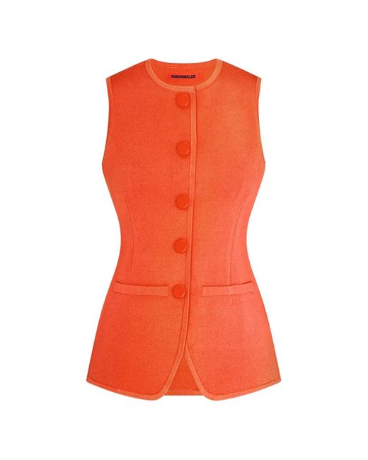 Simon Miller Orange Débardeur Del Mar En Maille