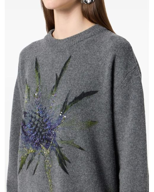 Blumarine フローラルビーズ セーター Gray