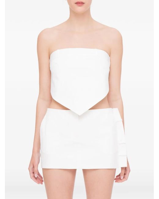 MEDEA White Deconstructed Pointed-Hem Top