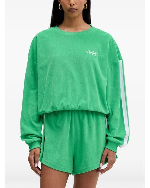 Rip Curl Green High Tide Logo-Embroidered Side-Stripe Sweatshirt