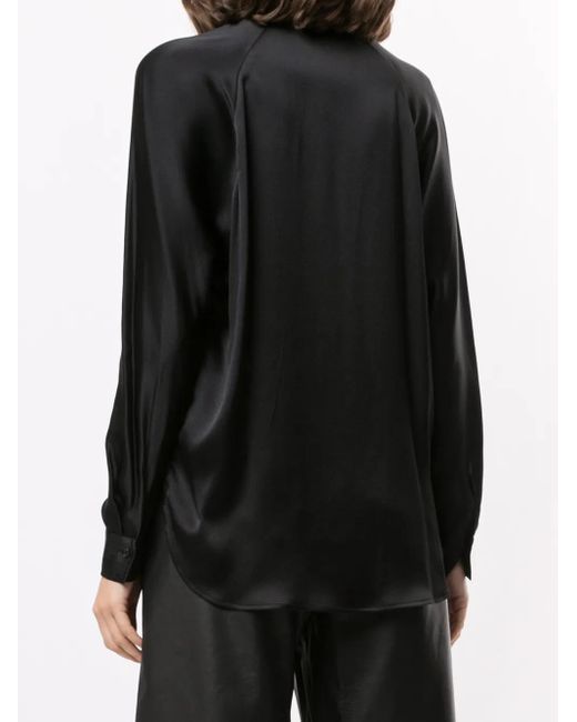 Vince Black Silk V-neck Blouse