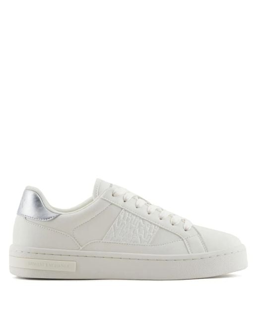 ARMANI EXCHANGE White Logo-Embossed Sneakers