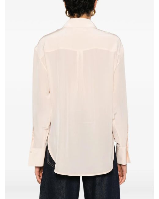 Victoria Beckham White Sheer Long-Sleeve Shirt