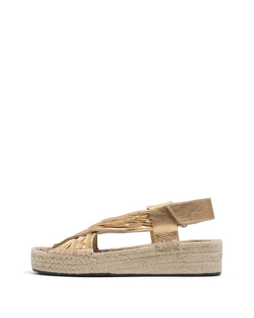 Bimba Y Lola Metallic Leather Wedge Sandals
