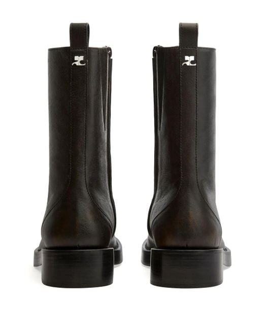 Courreges Black Rider Leather Boots for men