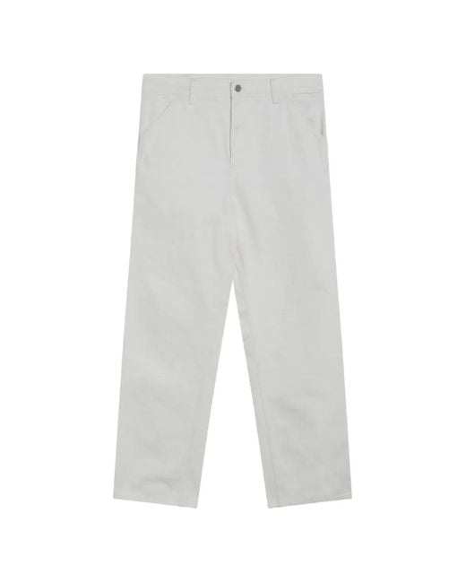 Carhartt White Cotton Trousers for men