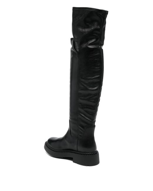 Ash Black Tall Boots With Rounded Toe
