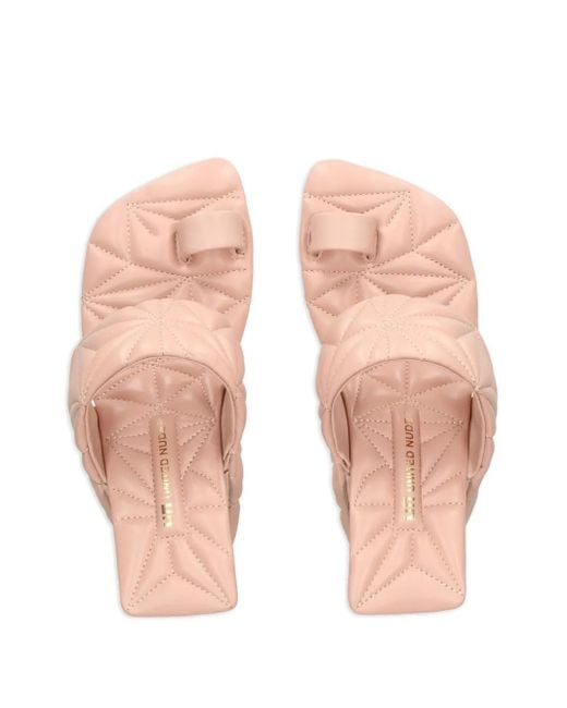 United Nude Pink Loop Hi Puffy Leather Mules