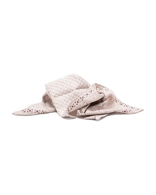 Brunello Cucinelli Pink Checked Silk Scarf for men