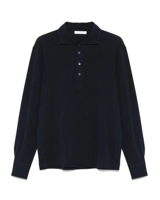 Polo En Maille Fine À Design Nervuré Cruciani pour homme en coloris Blue