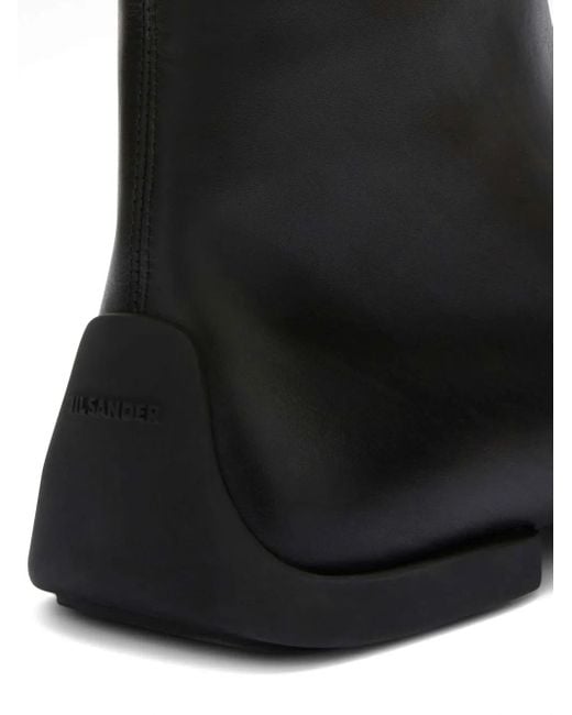 Jil Sander Black Leather Ankle Boots for men
