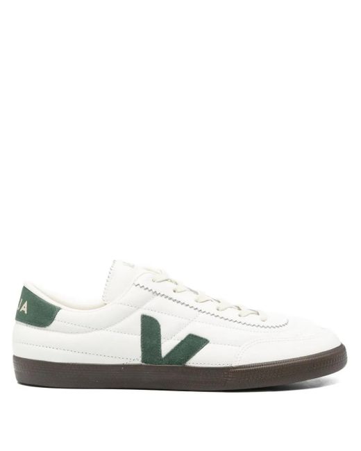 Veja White V-Detail Leather Sneakers for men