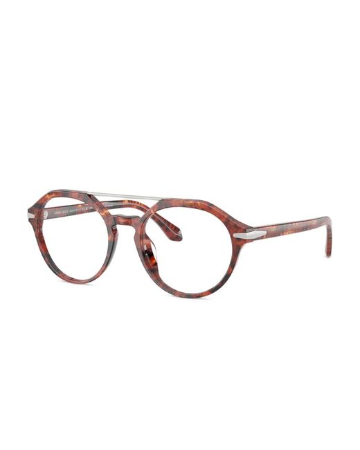 Giorgio Armani Red Tortoiseshell-Effect Double-Bridge Glasses for men