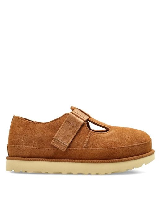 Ugg Brown Goldenstar Mary Jane Strap Detail Loafers