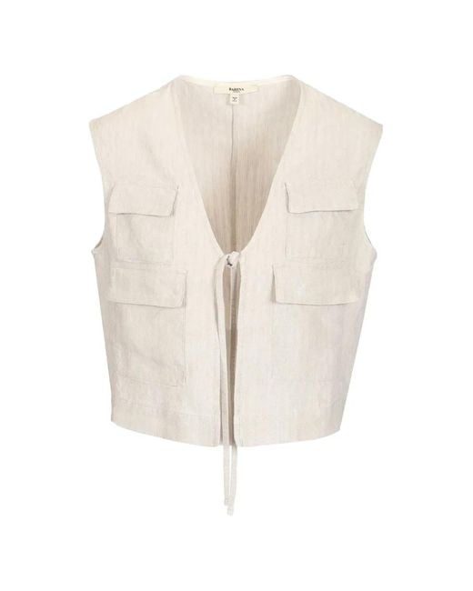 Barena White Pocket V-Neck Gilet