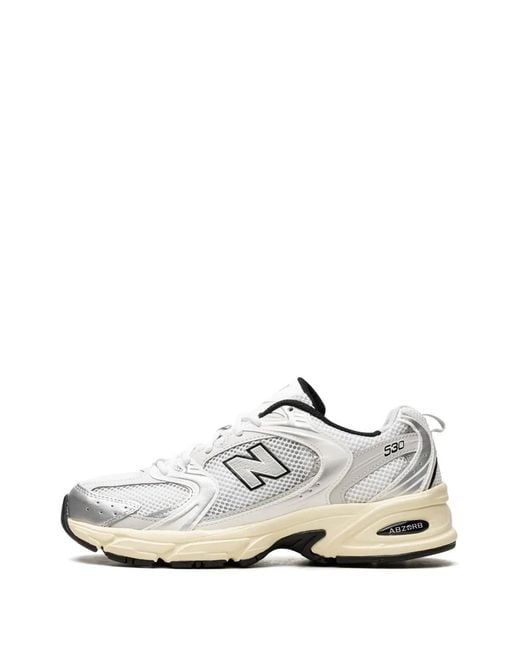 New Balance White Logo-Patch Low-Top Sneakers