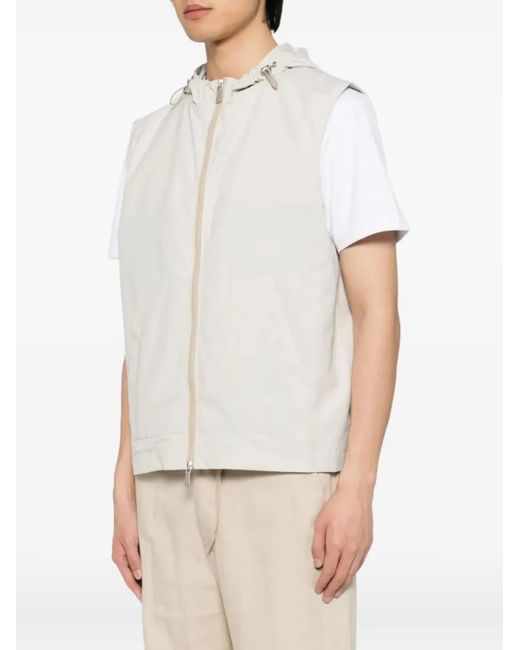 Eleventy Gilet Met Capuchon En Rits in het White voor heren