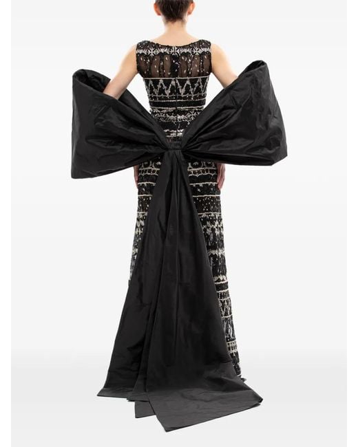 Saiid Kobeisy Black Cape À Détail De Nœud