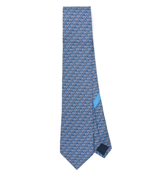 メンズ Ferragamo ガンチーニ ネクタイ Blue