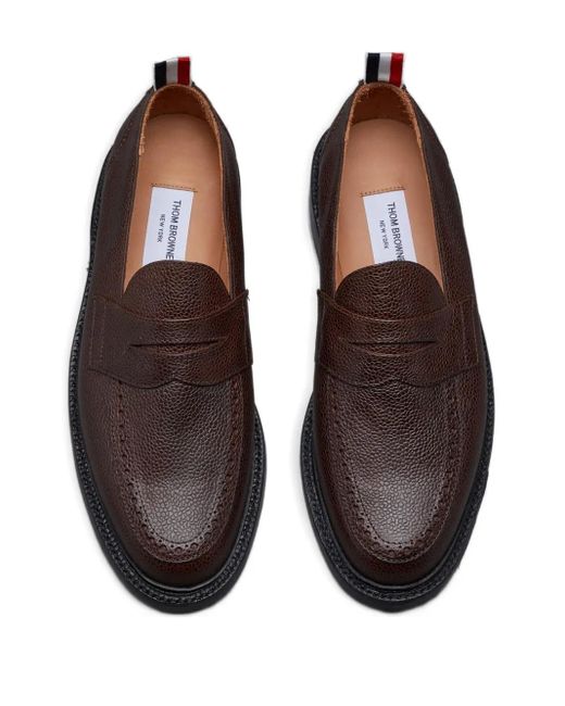 Thom Browne Black Leather Loafers for men