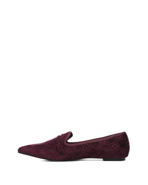 V73 Purple Embellished Loafers