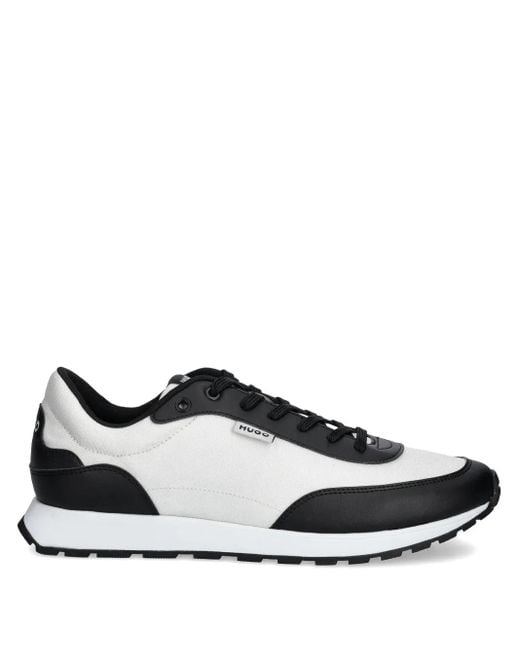HUGO Black Panelled Sneakers for men