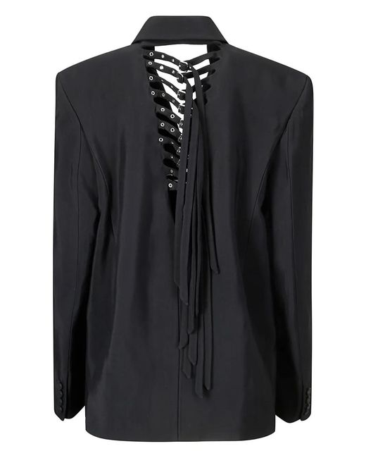 Mugler Black Buckled Blazer