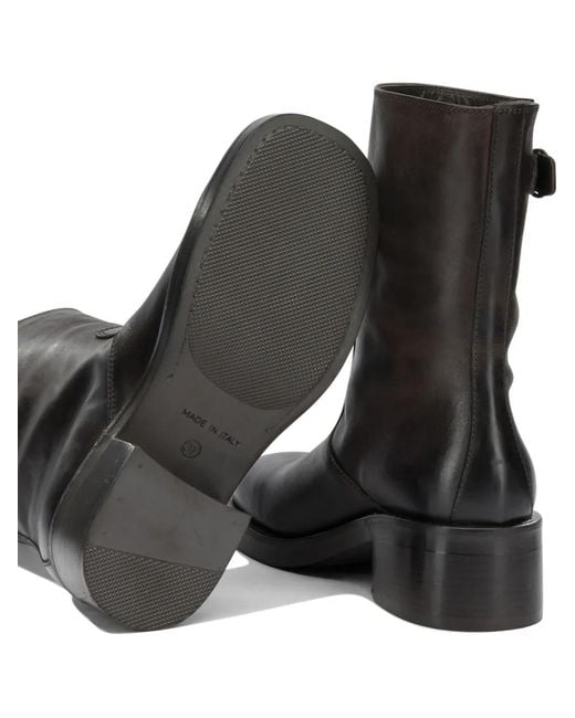 strategia shoes Black Bottes En Cuir À Détail De Boucle