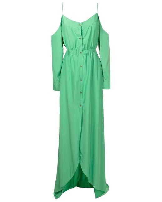 Amir Slama Green Cold-Shoulder Floor Length Dress