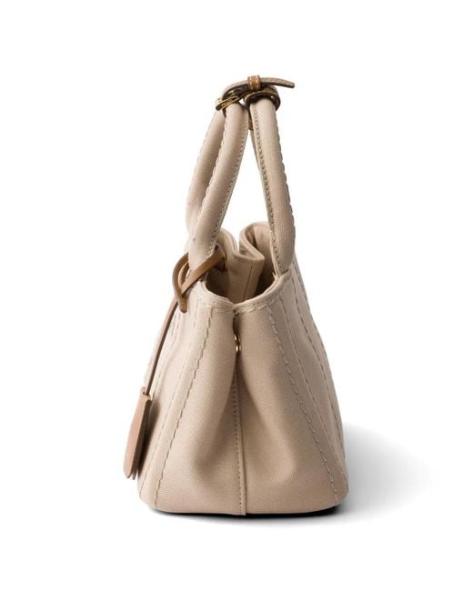 Prada Natural Jardinière Cotton Canvas Mini-Bag