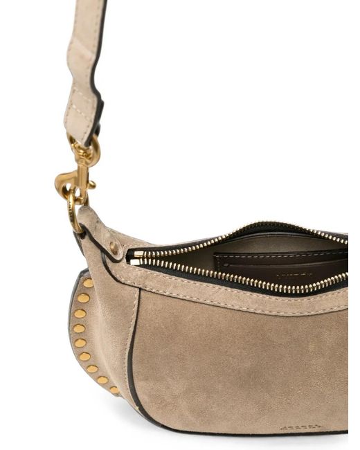 Isabel Marant White Oskan Moon Stud-Embellished Shoulder Bag