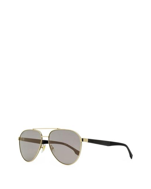 Boss Metallic Double-Bridge Pilot Sunglasses for men