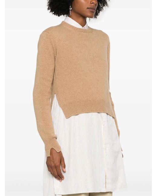 Plan C Natural Side-Slits Sweater