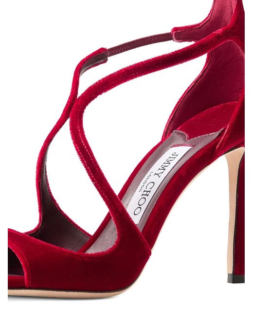 Sandales Azia 95 Mm À Bride Salomé Jimmy Choo en coloris Red