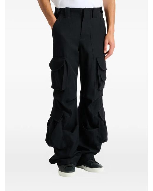 Balmain Black Wool Twill Cargo Pants for men