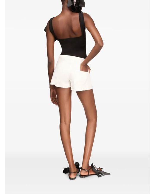 Area White Crystal-Embellished Shorts