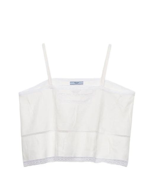 Prada White Linen Top
