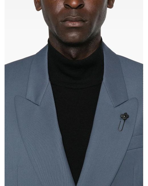 Lardini Blue Double-Breasted Wool Jacket for men