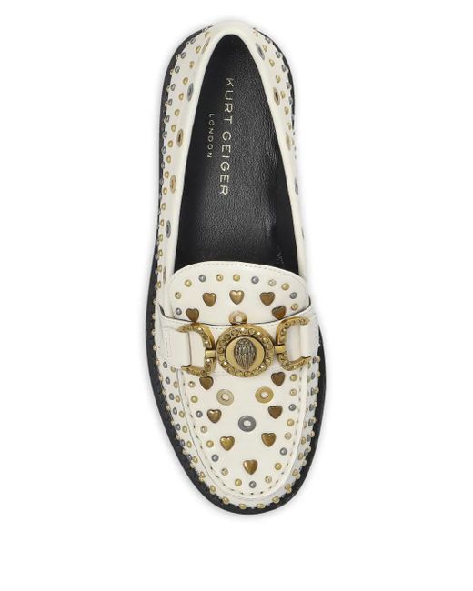 Mocassini Mansion Con Borchie di Kurt Geiger in White