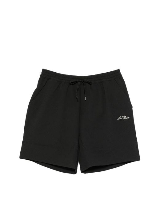 Les Deux Black Seersucker Swim Shorts for men